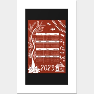 2023 Indian calendar, folk art, calendar, Warli art calendar Posters and Art